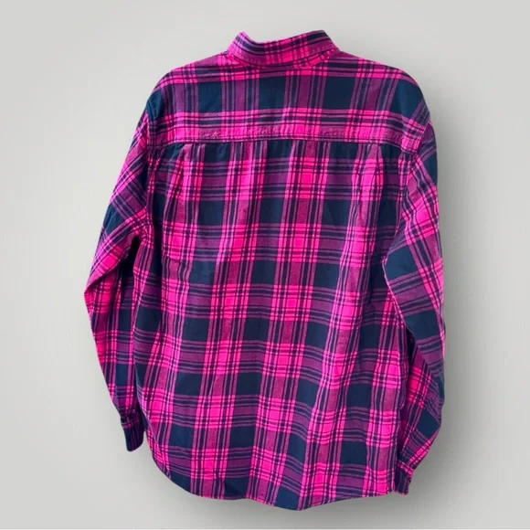 Faded Glory Flannel Red/Black Plaid Button Down Shirt - Picture 5 of 11